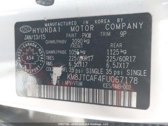 KM8JTCAF4FU067178 Hyundai Tucson Gl