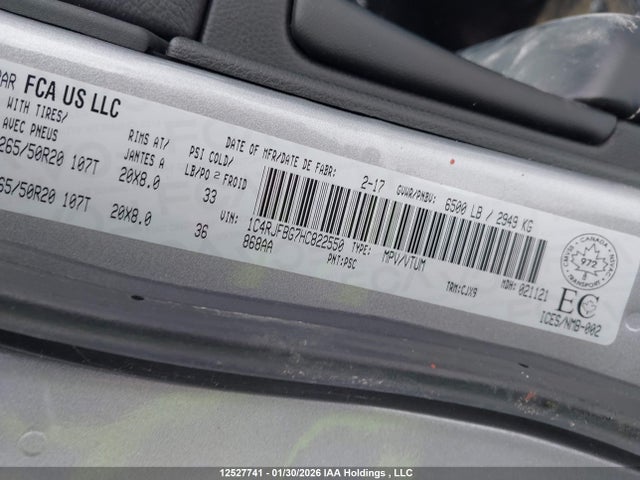 1C4RJFBG7HC822550 Jeep Grand Cherokee