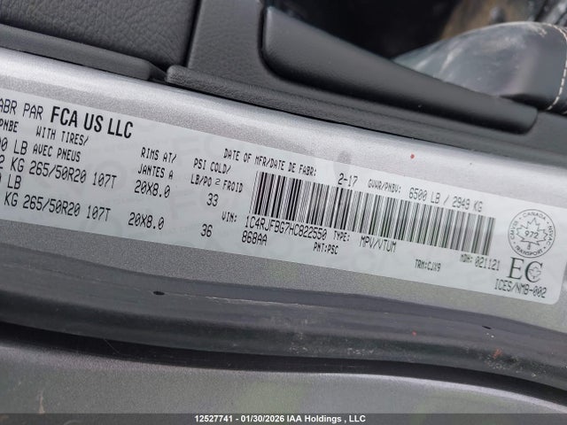1C4RJFBG7HC822550 Jeep Grand Cherokee