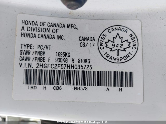 2HGFC2F57HH035725 Honda Civic Lx