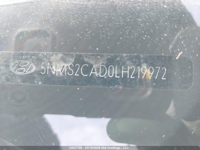 12527758 :رقم المزاد ، 5NMS2CAD0LH219972 vin ، 2020 Hyundai Santa Fe Se مزاد بيع