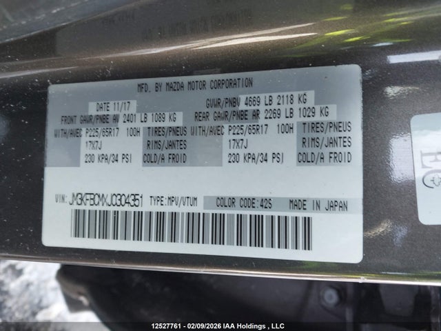 JM3KFBCMXJ0304351 Mazda Cx-5 Gs