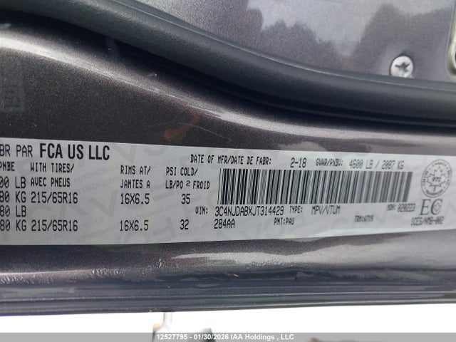 3C4NJDABXJT314429 Jeep Compass Sport