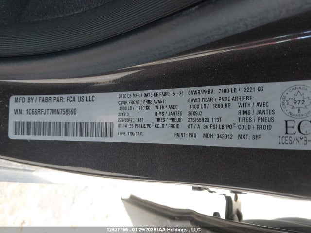 RAM 1500 Laramie 2021 1C6SRFJT7MN758590 Image 18