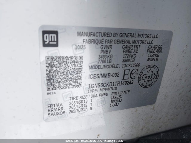 Chevrolet Suburban K1500 Lt 2026 1GNS6CKD1TR149243 Image 9