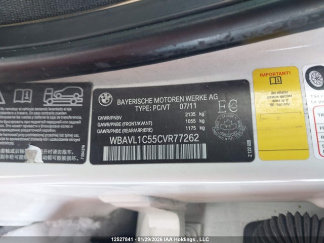 Aukcja sprzedaży 2012 Bmw X1 Xdrive28i, vin: WBAVL1C55CVR77262, numer aukcji: 12527841