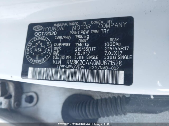 KM8K2CAA0MU671528 Hyundai Kona Sel