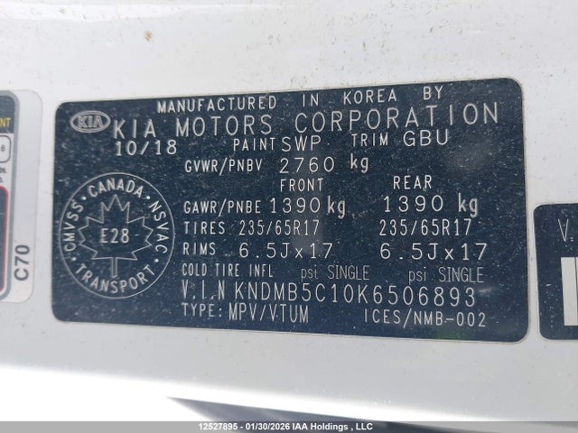 KNDMB5C10K6506893 KIA Sedona Lx/ex