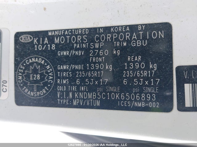 KNDMB5C10K6506893 KIA Sedona Lx/ex