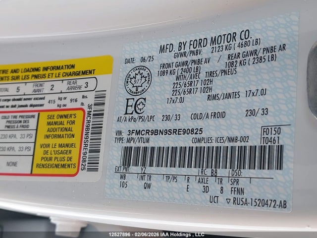 3FMCR9BN9SRE90825 Ford Bronco Sport Big Bend