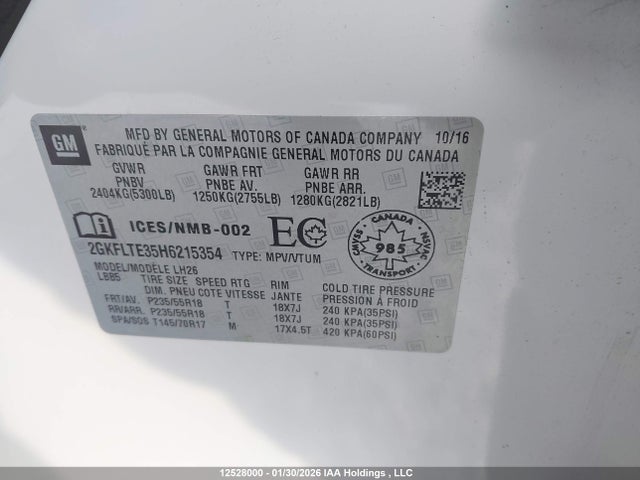 2GKFLTE35H6215354 GMC Terrain Sle-2