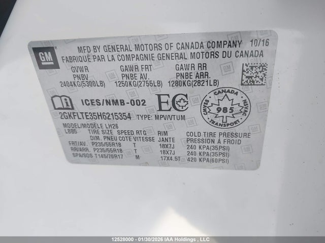 2GKFLTE35H6215354 GMC Terrain Sle-2