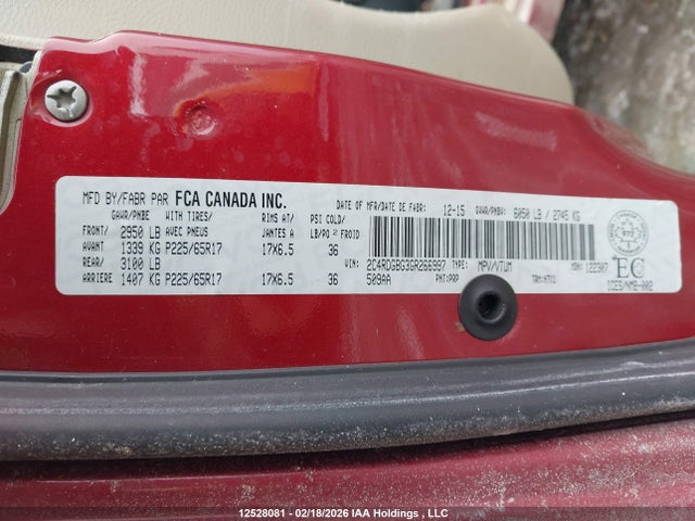 2C4RDGBG3GR266997 Dodge Grand Caravan