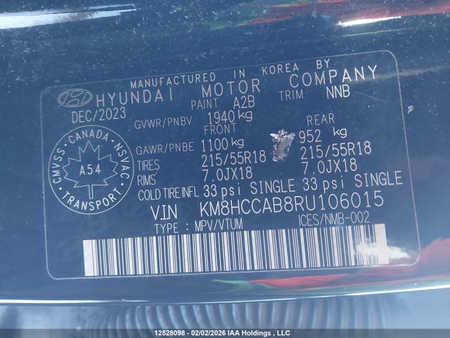 KM8HCCAB8RU106015 Hyundai Kona 2.0l Preferred With Trend Package