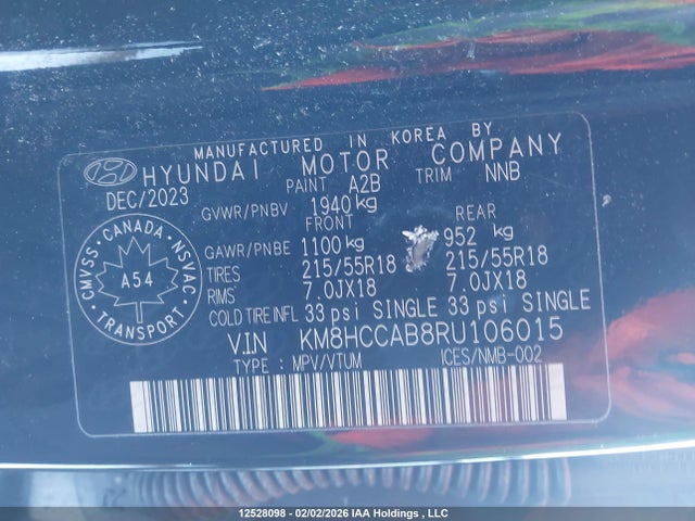 KM8HCCAB8RU106015 Hyundai Kona 2.0l Preferred With Trend Package
