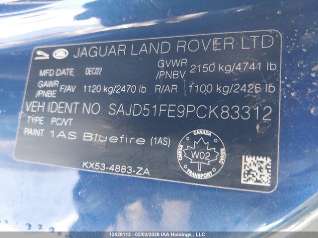 Aukcja sprzedaży 2023 Jaguar F-type P575 R, vin: SAJD51FE9PCK83312, numer aukcji: 12528113
