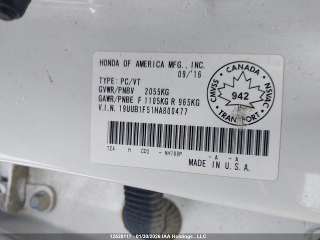 19UUB1F51HA800477 Acura TLX