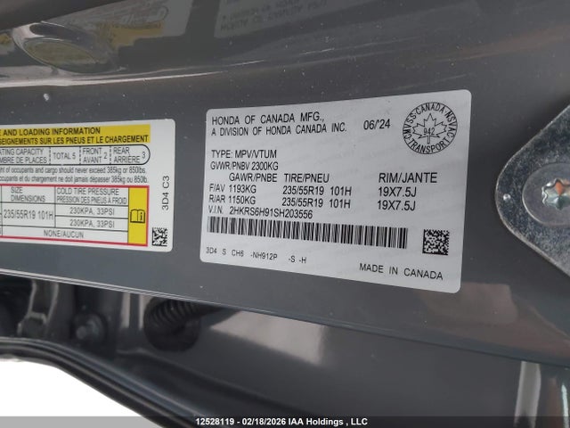 2HKRS6H91SH203556 Honda CR-V HYBRID
