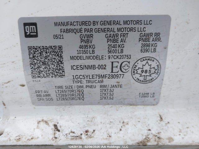 1GC5YLE79MF280977 Chevrolet Silverado 2500hd Work Truck