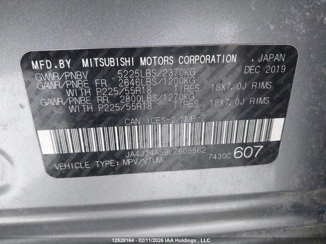 JA4J24A59LZ608562 Mitsubishi Outlander Sel/gt/fe