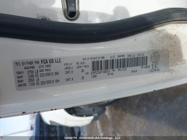 Aukcja sprzedaży 2015 Dodge Journey Crossroad, vin: 3C4PDCGG4FT696316, numer aukcji: 12528170