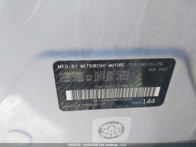 ML32AUHJ9NH000620 Mitsubishi Mirage Es/le
