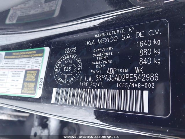 3KPA35AD2PE542986 KIA Rio Ex Premium
