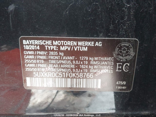 5UXKR0C51F0K58766 BMW X5 3.5i