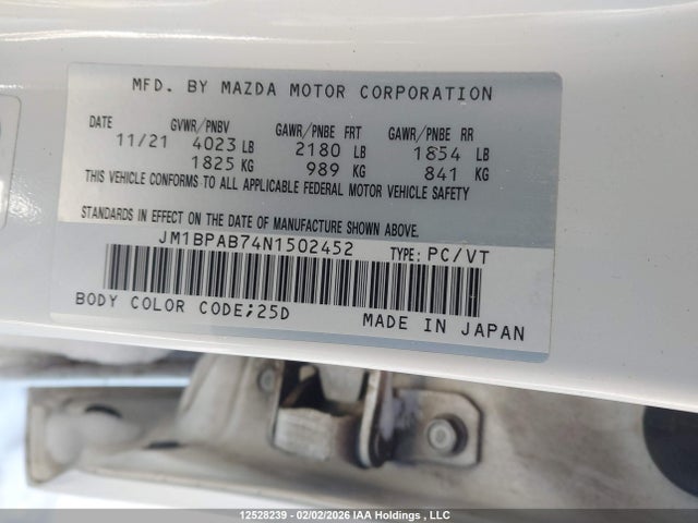 Mazda 3 SELECT 2022 JM1BPAB74N1502452 Image 9