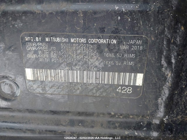 JA4JZ3AX1JZ614747 Mitsubishi Outlander Se/se Anniversary Edition
