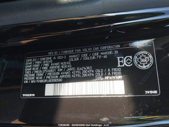 YV4BC0PL6G1090580 Volvo Xc90 Hybrid T8 Phev Inscription