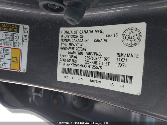 2HKRM4H4XFH125576 Honda CR-V SE