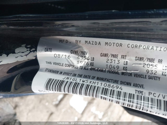 JM1GL1W5XH1108694 Mazda 6 Grand Touring