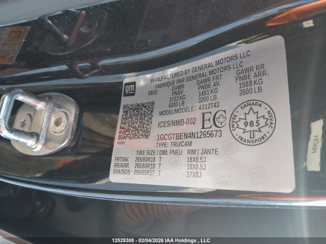 1GCGTBEN4N1265673 Chevrolet Colorado Wt
