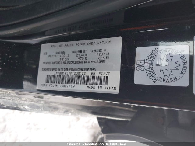 JM1BM1W31F1230122 Mazda Mazda3 Gt