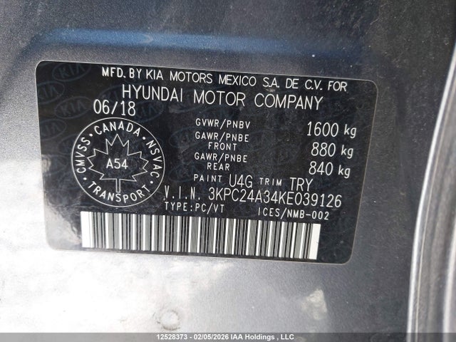 3KPC24A34KE039126 Hyundai Accent Preferred