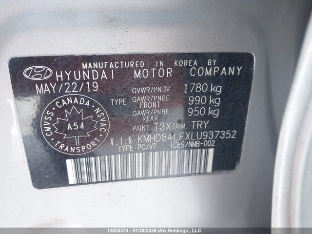 Aukcja sprzedaży 2020 Hyundai Elantra Preferred With Sun And Safety Package Auto Ivt, vin: KMHD84LFXLU937352, numer aukcji: 12528374