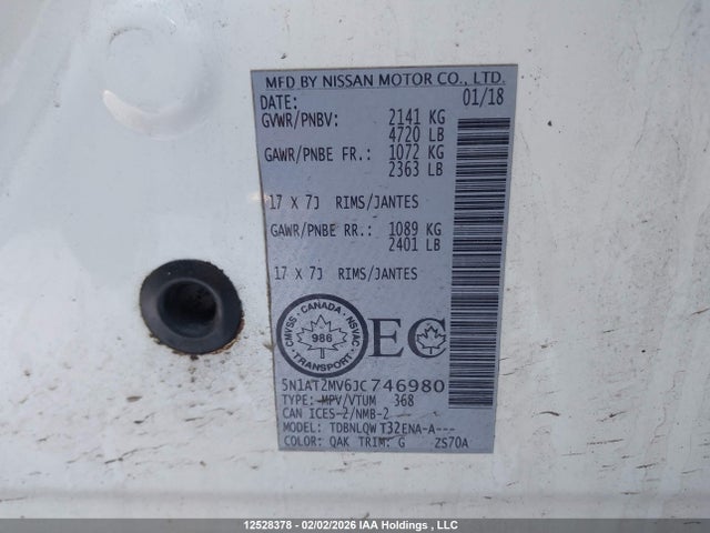 5N1AT2MV6JC746980 Nissan Rogue Midnight Edition/s/sl/sl W/propilot Assist/sv