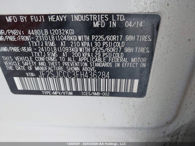 Subaru Forester 2.5i Convenience Package 2015 JF2SJCCC3FH436284 Image 9