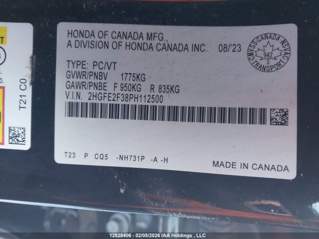 Honda Civic Ex/ex-b 2023 2HGFE2F38PH112500 Image 9