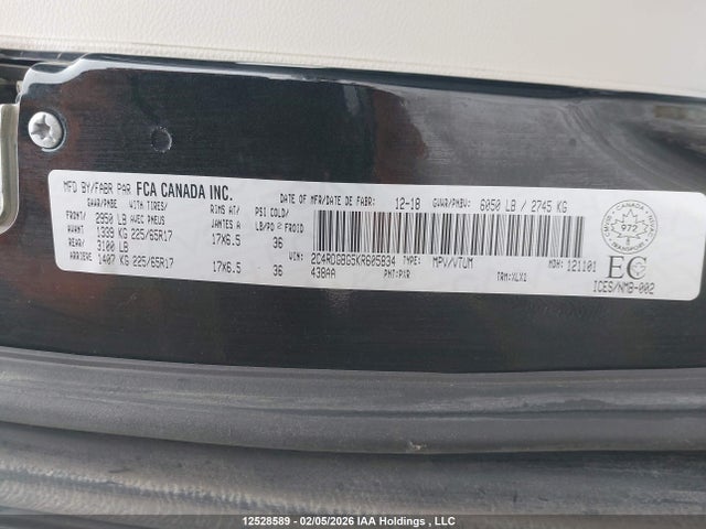2C4RDGBG5KR605834 Dodge Grand Caravan Se