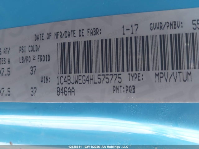1C4BJWEG4HL575775 Jeep Wrangler Unlimited Sahara