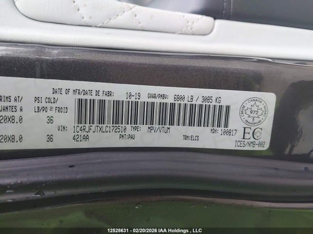 Jeep Grand Cherokee Summit 2020 1C4RJFJTXLC172510 Image 9