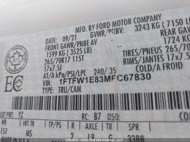 Ford F-150 Xlt 2021 1FTFW1E83MFC67830 Image 9