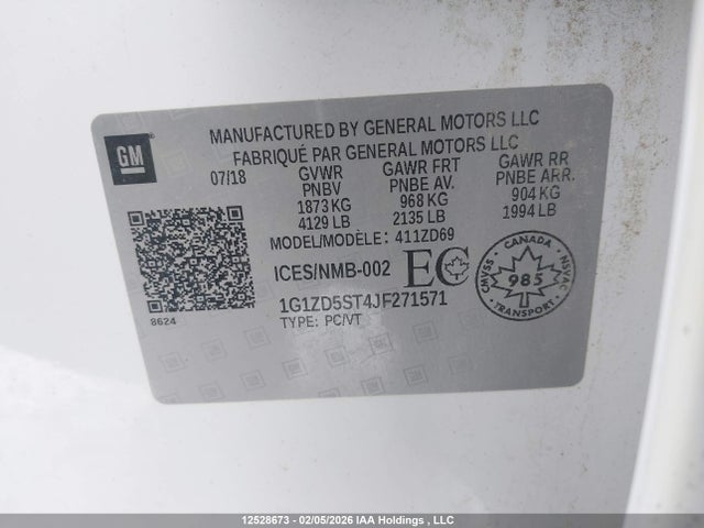 1G1ZD5ST4JF271571 Chevrolet MALIBU LT