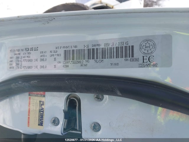 Продажа на аукционе авто 2016 Ram 1500 Slt, vin: 1C6RR7LM3GS290812, номер лота: 12528677
