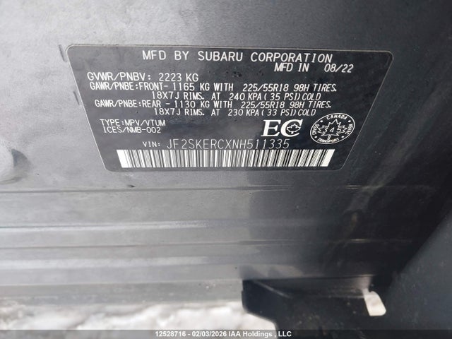 Subaru Forester Premier 2022 JF2SKERCXNH511335 Image 9