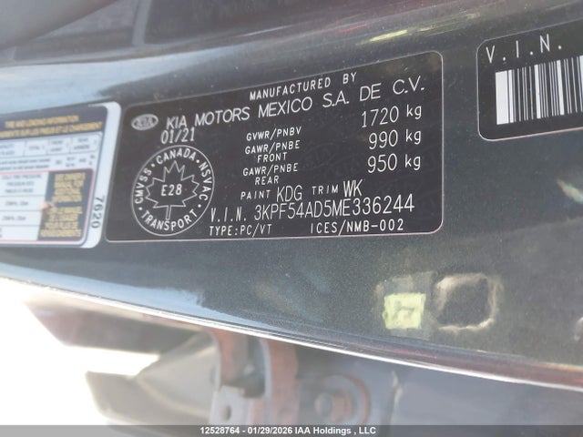 12528764 :رقم المزاد ، 3KPF54AD5ME336244 vin ، 2021 Kia Forte Ex مزاد بيع