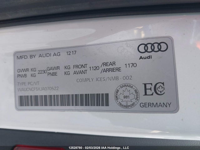 WAUCNCF5XJA070522 Audi A5 Prestige