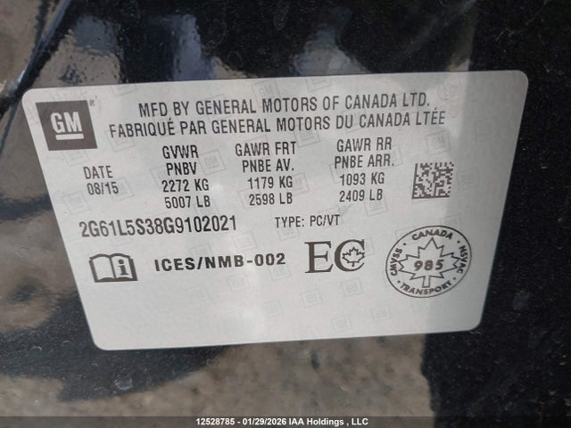 2G61L5S38G9102021 Cadillac XTS